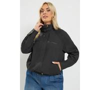 Yours Women's Funnel Neck Twill Shacket in Black | Size: 18 Yours Black 18
