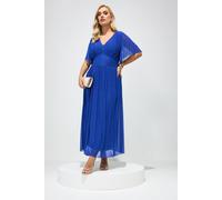 Yours Women's Gathered Maxi Dress in Cobalt | Size: 24