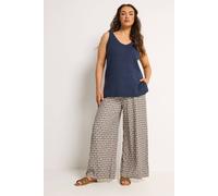 Yours Women's Geometric Textured Wide Leg Trousers | Size: 26/28