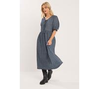 Gingham Bow Tie Front Midaxi Dress Yours Black 26-28