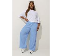 Yours Women's Gingham Button Front Trousers in Blue | Size: 20 Yours Blue 20