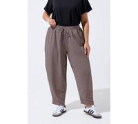 Yours Women's Gingham Crinkle Wide Leg Trousers in Pink | Size: 14 Yours Pink 14