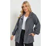 Yours Women's Gingham Drawcord Jacket in Grey | Size: 18