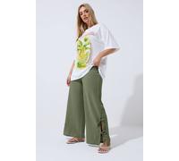 Yours Women's Gingham Tie Side Trousers in Green | Size: 16