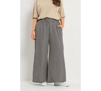 Yours Women's Gingham Wide Leg Trousers in Black | Size: 26-28S Yours Black 26-28S