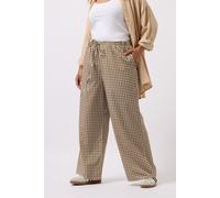 Yours Curve Gingham Wide Leg Trousers - Women's - Plus Size Curve Brown