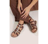Yours Women's Gladiator Sandals In Wide E Fit in Chocolate | Size: 9E Yours Chocolate 9E
