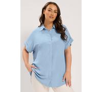 Yours Women's Grown On Sleeve Shirt in Baby Blue | Size: 22/24