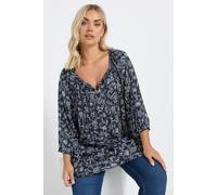Yours Curve Blue Tie Front Top - Women's - Plus Size Curve