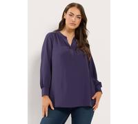 Yours Women's Half Placket Blouse in Purple | Size: 30-32 Yours Purple 30-32