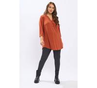 Yours Women's Half Placket Shirt in Burnt Orange | Size: 20 Yours Burnt Orange 20
