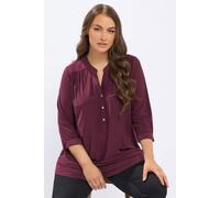 Yours Women's Half Placket Shirt in Wine | Size: 20