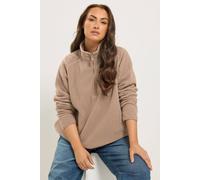 Yours Women's Half Zip Fleece in Brown | Size: 26/28