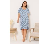 Yours Women's Heart Dipped Back Nightdress in Light Blue | Size: 34-36 Yours Light Blue 34-36