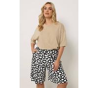 Yours Women's Heart Print Shorts in Black | Size: 22/24