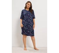 Yours Curve Blue Heart Soft Touch Nightdress - Women's - Plus Size Curve