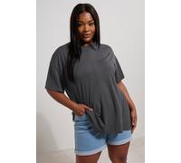 Yours Women's Heavyweight Oversized T-Shirt in Grey | Size: 30-32 Yours Grey 30-32