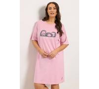 Yours Women's Hedgehog Graphic Nightdress in Baby Pink | Size: 22/24