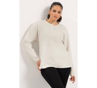 Yours Women's Henley Rib Jumper in Ivory | Size: 30/32