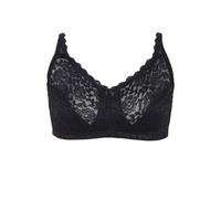 Yours Women's Hi-Shine Non-Padded Non-Wired Full Cup Bra in Black | Size: 44E