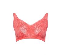 Yours Women's Hi-Shine Non-Padded Non-Wired Full Cup Bra in Coral | Size: 40D