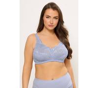 Yours Women's Hi-Shine Non-Padded Non-Wired Full Cup Bra in Light Blue | Size: 44DD Yours Light Blue 44DD