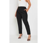 Yours Women's High Waist Tapered Trousers in Black | Size: 26-28 Yours Black 26-28