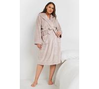 Yours Women's Hooded Dressing Gown in Pink | Size: 34-36 Yours Pink 34-36