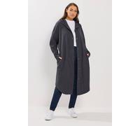 Yours Women's Hooded Maxi Jacket in Charcoal | Size: 26-28 Yours Charcoal 26-28