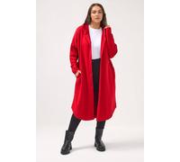 Yours Curve Red Hooded Maxi Jacket - Women's - Plus Size Curve