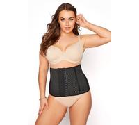 Yours Curve Textured Mesh Hook & Eye Control Belly Band - Women's - Plus Size Curve Black
