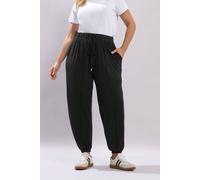 Yours Women's Jersey Harem Joggers in Black | Size: 30/32