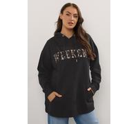Yours Curve Leopard Print 'Weekend' Hoodie - Women's - Plus Size Curve Black