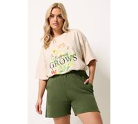 Yours Women's Jogger Shorts in Olive | Size: 22-24 Yours Olive 22-24