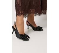 Yours Women's Kitten Bow Detail Heels in a Extra Wide EEE Fit in Black | Size: 7EEE