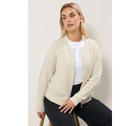 Yours Women's Knitted Bomber Cardigan in Cream | Size: 26-28 Yours Cream 26-28