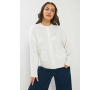 Yours Women's Knitted Bomber Cardigan in Ivory | Size: 30-32 Yours Ivory 30-32