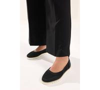 Yours - Knitted Slip On Ballet Flats in Extra Wide Eee Fit - Women's Black