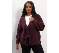 Yours Curve Wine Red Bow Tie Front Cardigan - Women's - Plus Size Curve