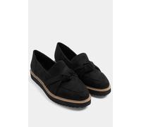Yours Women's Knotted Loafers In Wide E Fit in Black | Size: 5E