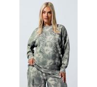 Yours Women's 'La Lune' Tie Dye Sweatshirt in Grey | Size: 18 Yours Grey 18