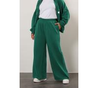 Yours Women's 'LA' Wide Leg Joggers in Green | Size: 22-24 Yours Green 22-24