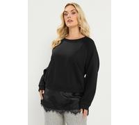 Yours Women's Lace 2-In-1 Jumper in Black | Size: 18 Yours Black 18