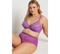 Yours Women's Lace Detail Padded Bra in Purple | Size: 46C Yours Purple 46C