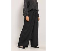 Yours Women's Lace Detail Satin Trousers in Black | Size: 14S