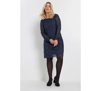 Yours Curve Navy Blue Lace Scallop Hem Mini Dress - Women's - Plus Size Curve