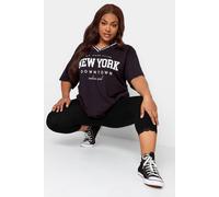 Yours Women's Lace Trim Crop Leggings in Black | Size: 30 Yours Black 30