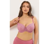 Yours Women's Lace Underwired Padded Bra in Pink | Size: 40F Yours Pink 40F