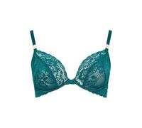 Yours Women's Lace Underwired Plunge Bra in Green | Size: 38D