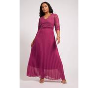 Yours London Curve Lace Wrap Pleated Maxi Dress - Women's - Plus Size Curve Pink